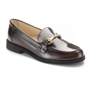 1615 - Brown Polished Leather Hard Loafer for BOY/GIRL by London Kids