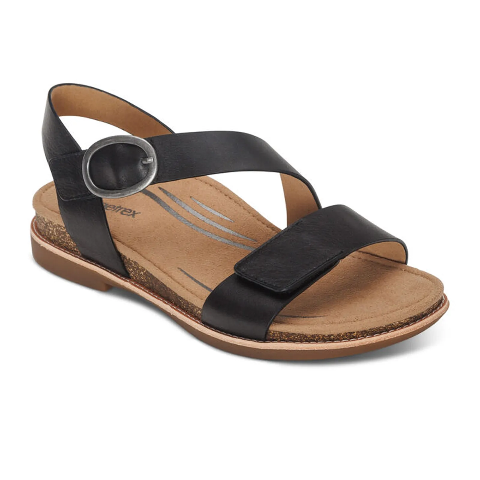 Aetrex Tamara Backstrap Sandal (Women) - Black