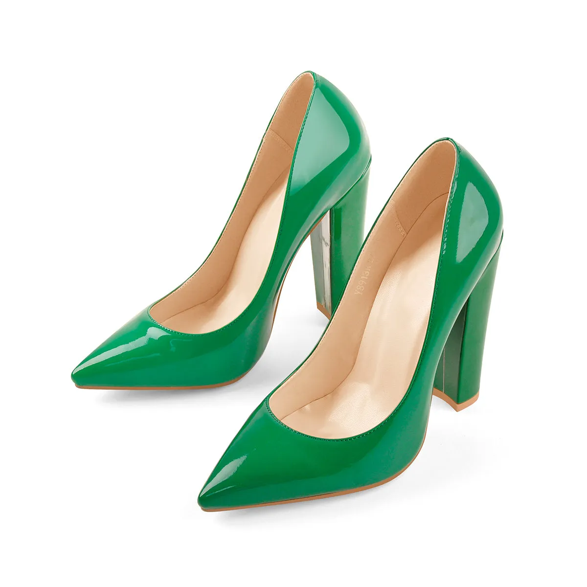 Basic Pumps Pointed Toe Chunky High Heels