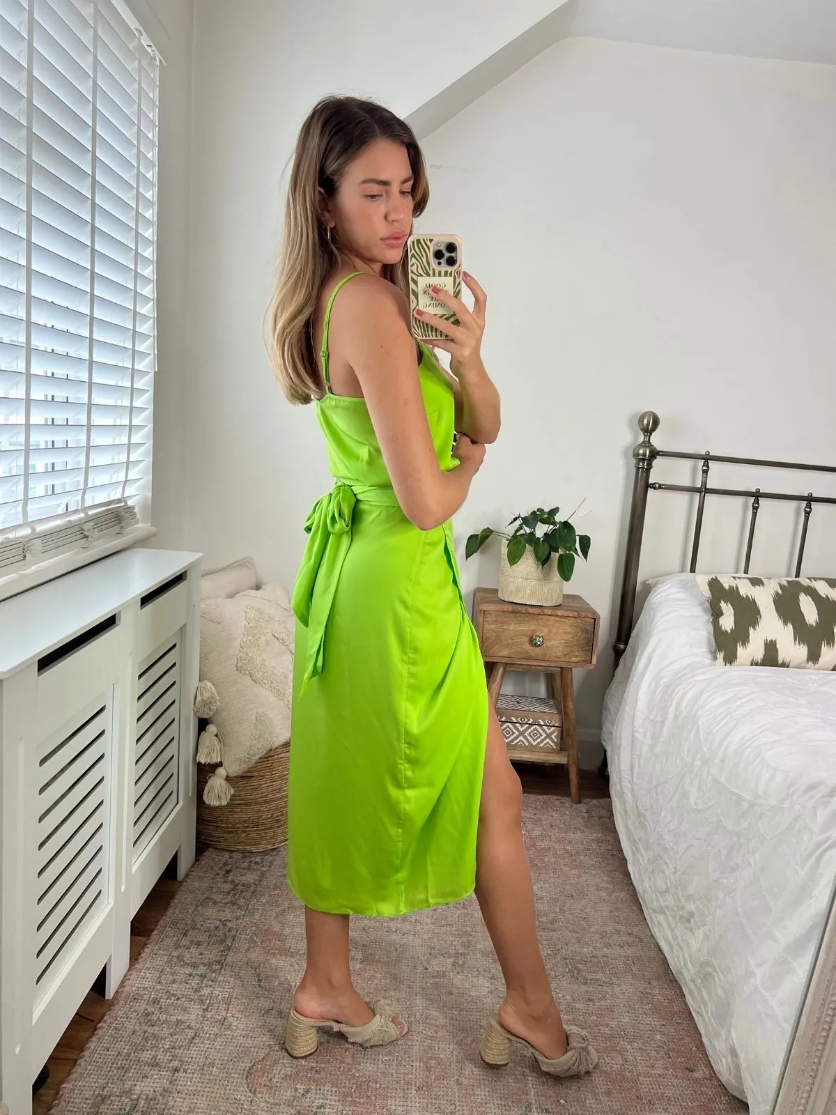 Beau Wrap Midi Skirt / Lime