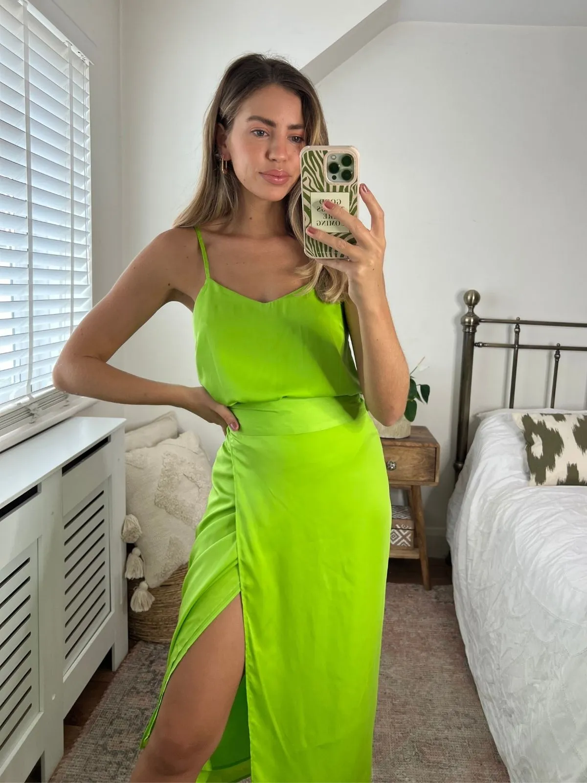 Beau Wrap Midi Skirt / Lime