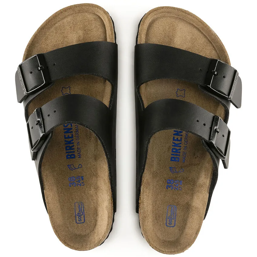 Birkenstock UNISEX Arizona Soft Footbed Birko-Flor (Black - Wide Fit)