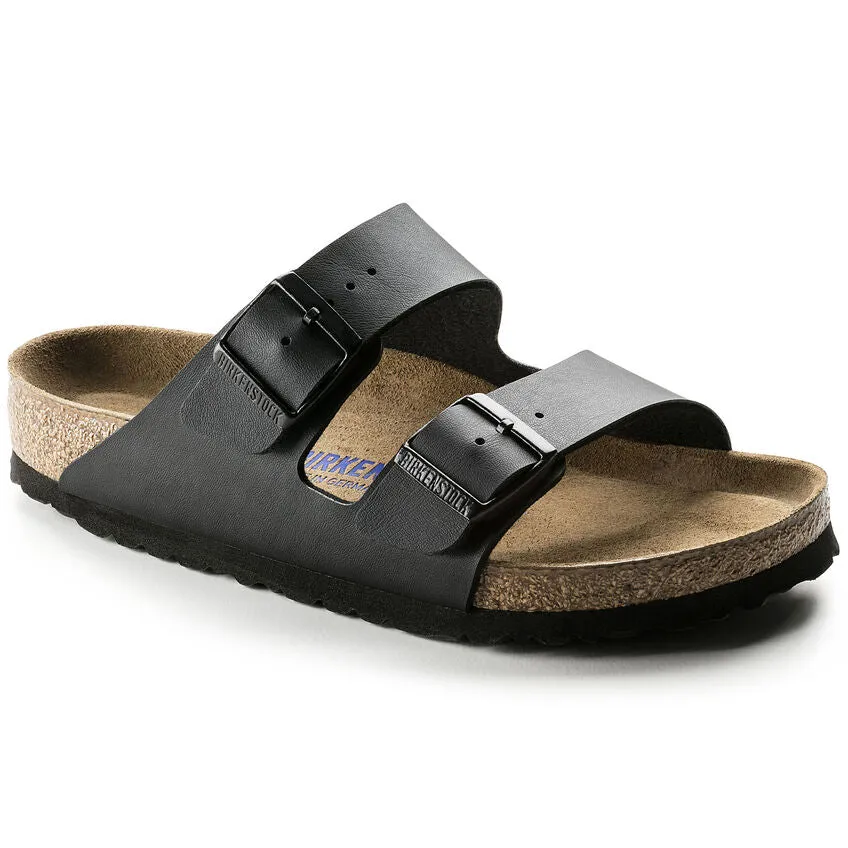 Birkenstock UNISEX Arizona Soft Footbed Birko-Flor (Black - Wide Fit)