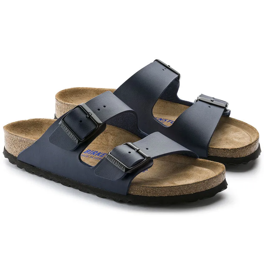 BIRKENSTOCK UNISEX Arizona Soft Footbed Birko-Flor (Blue - Narrow Fit)