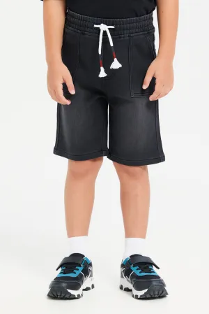 Boys Black Denim Shorts