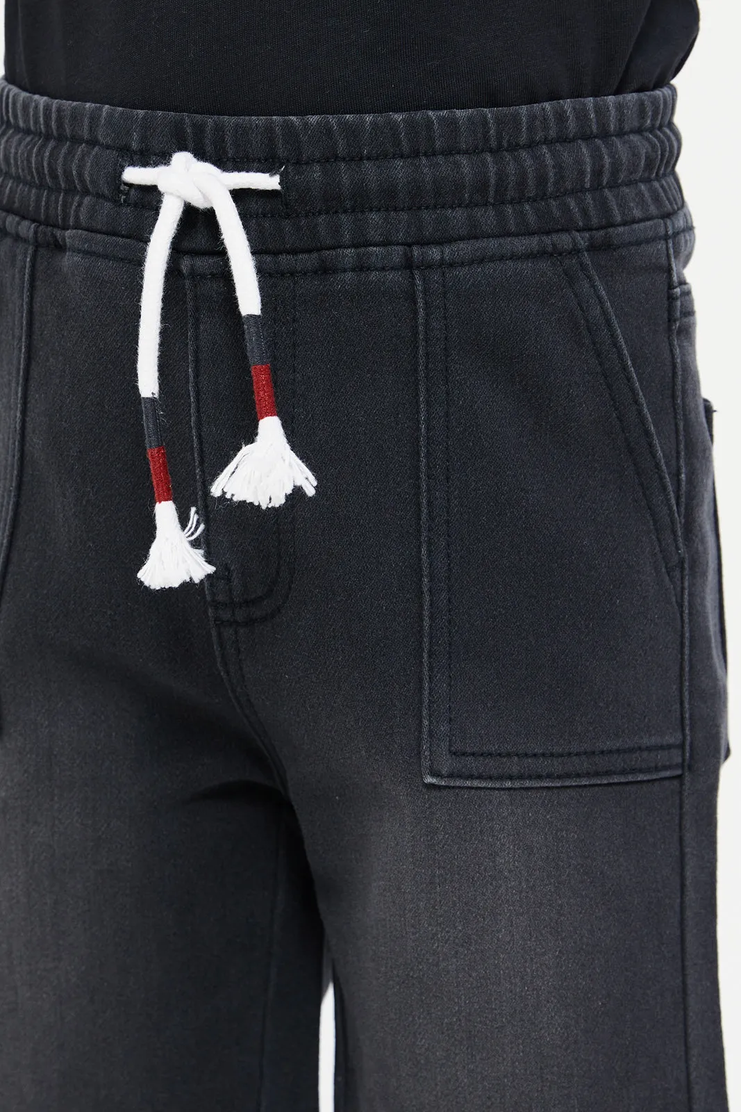 Boys Black Denim Shorts