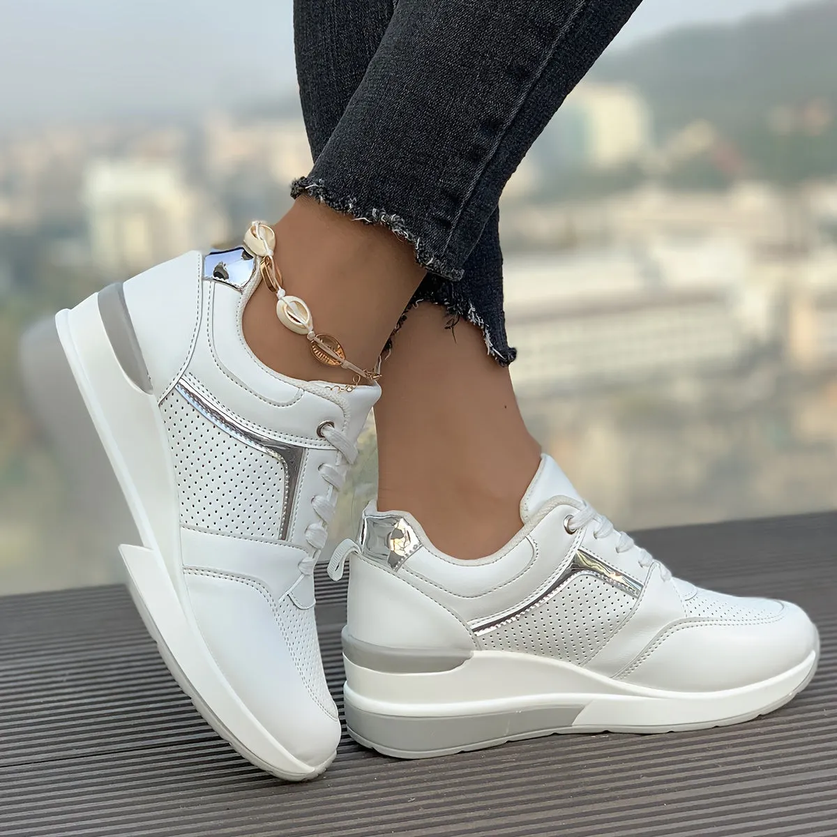 Casual Solid Color Casual Sneakers for Women | Perfect for Everyday Wear