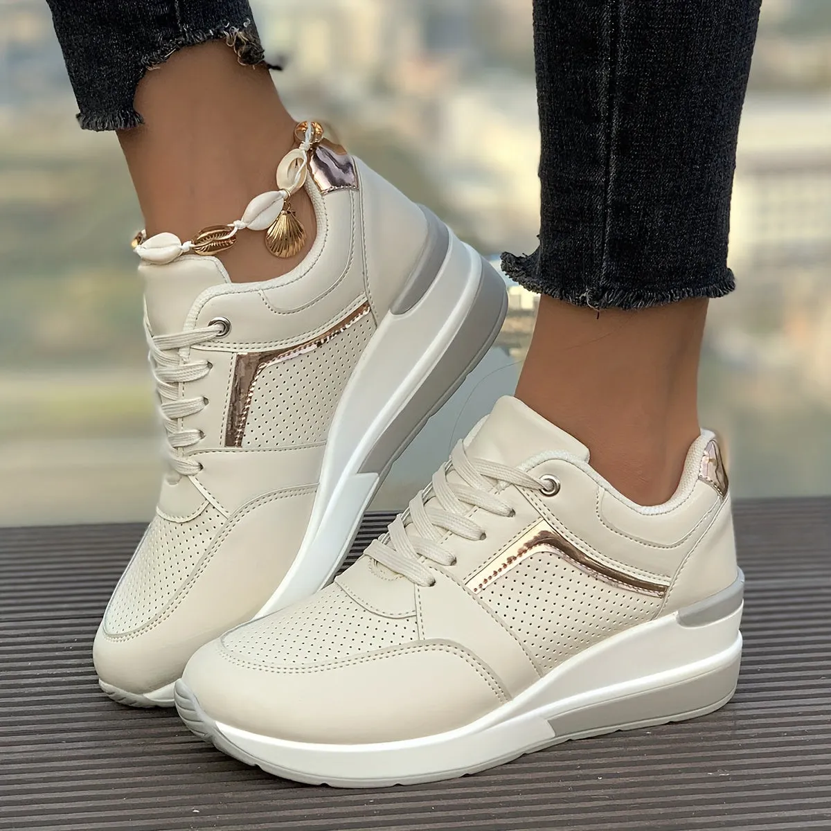 Casual Solid Color Casual Sneakers for Women | Perfect for Everyday Wear