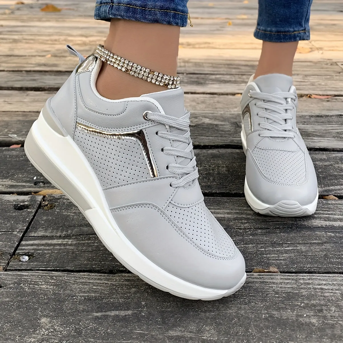 Casual Solid Color Casual Sneakers for Women | Perfect for Everyday Wear