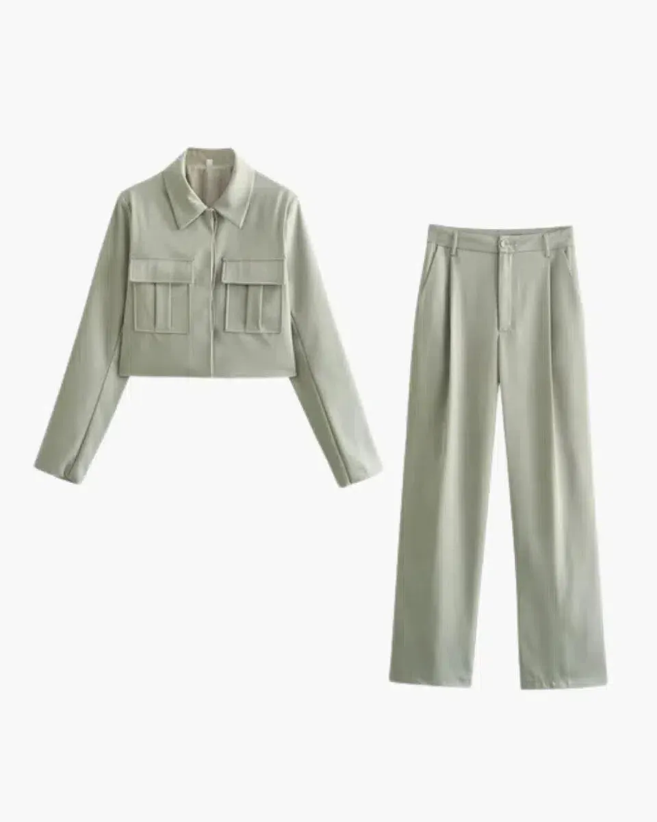 Celine – Utility pockets – Jacket and trousers set