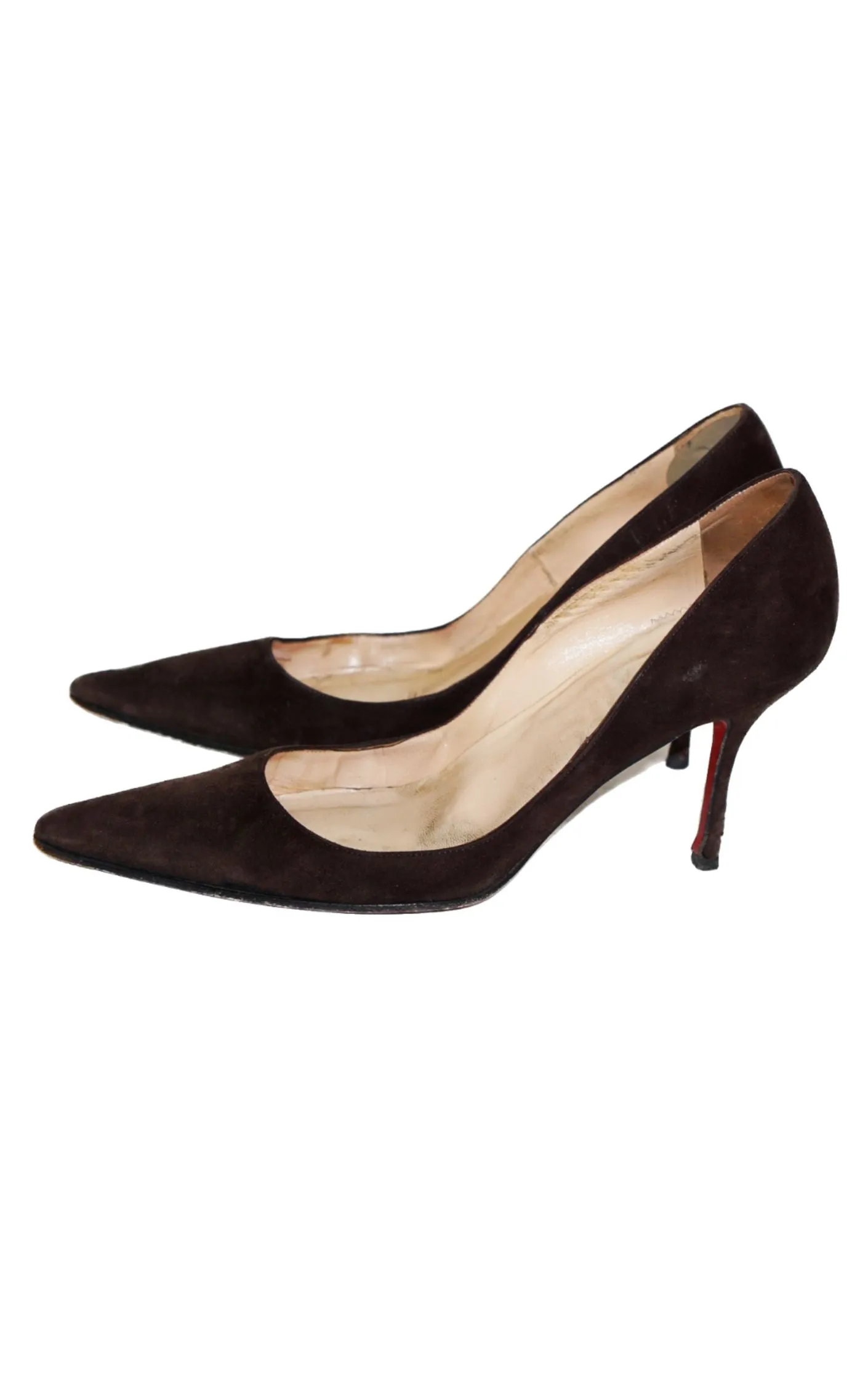 CHRISTIAN LOUBOUTIN Brown Suede Pumps