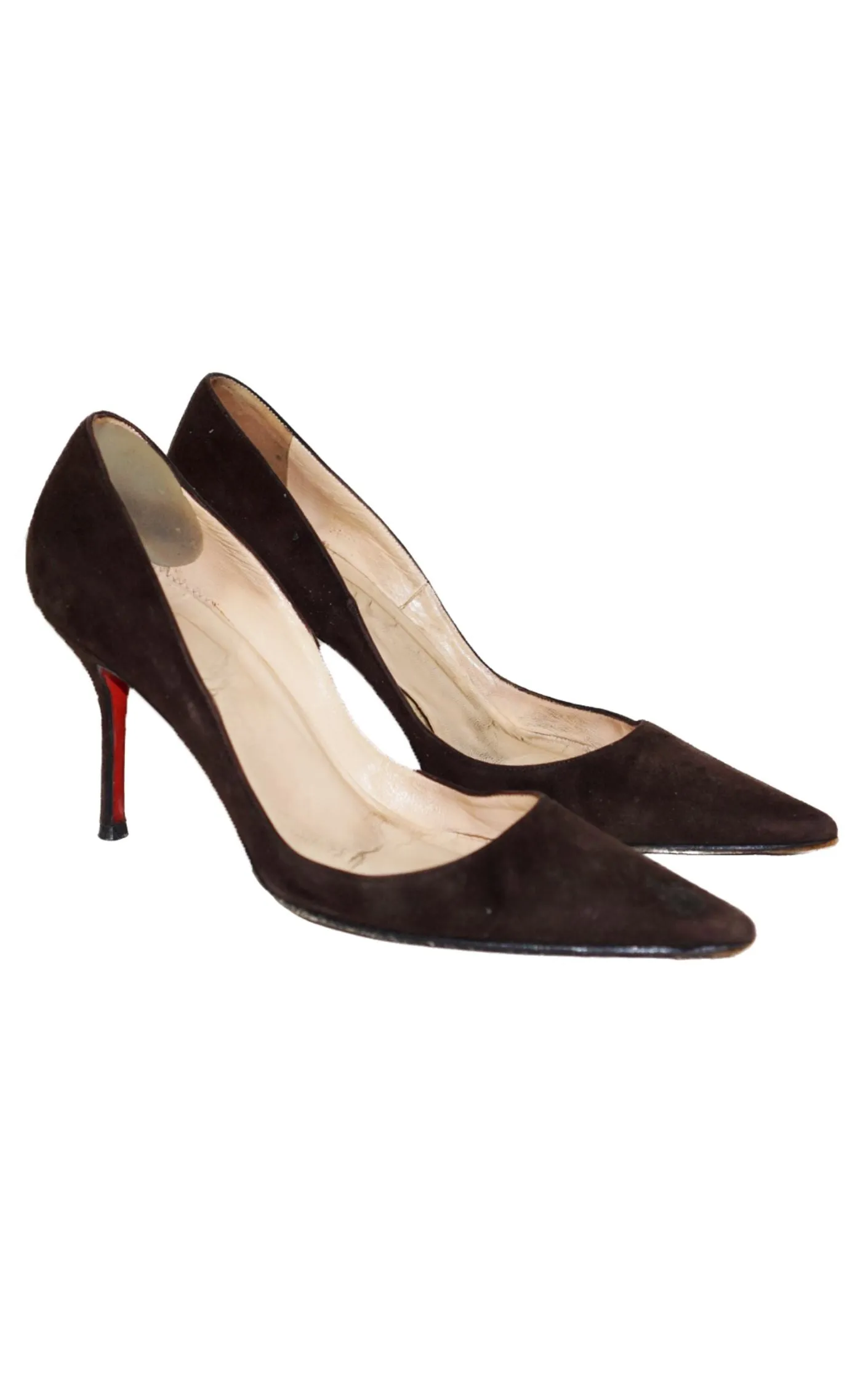 CHRISTIAN LOUBOUTIN Brown Suede Pumps