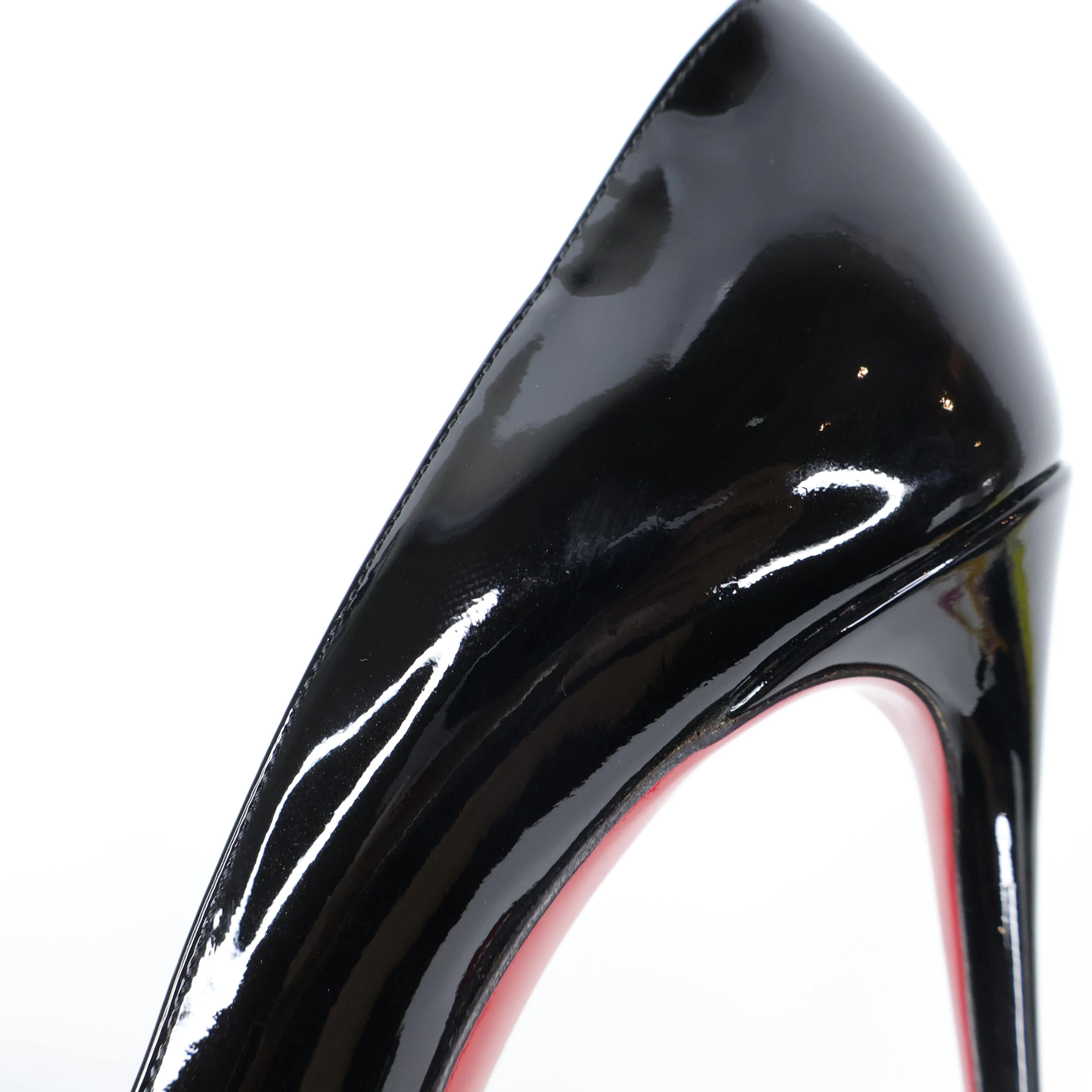 Christian Louboutin Velvet Madame Menule Patent Pumps Black 37