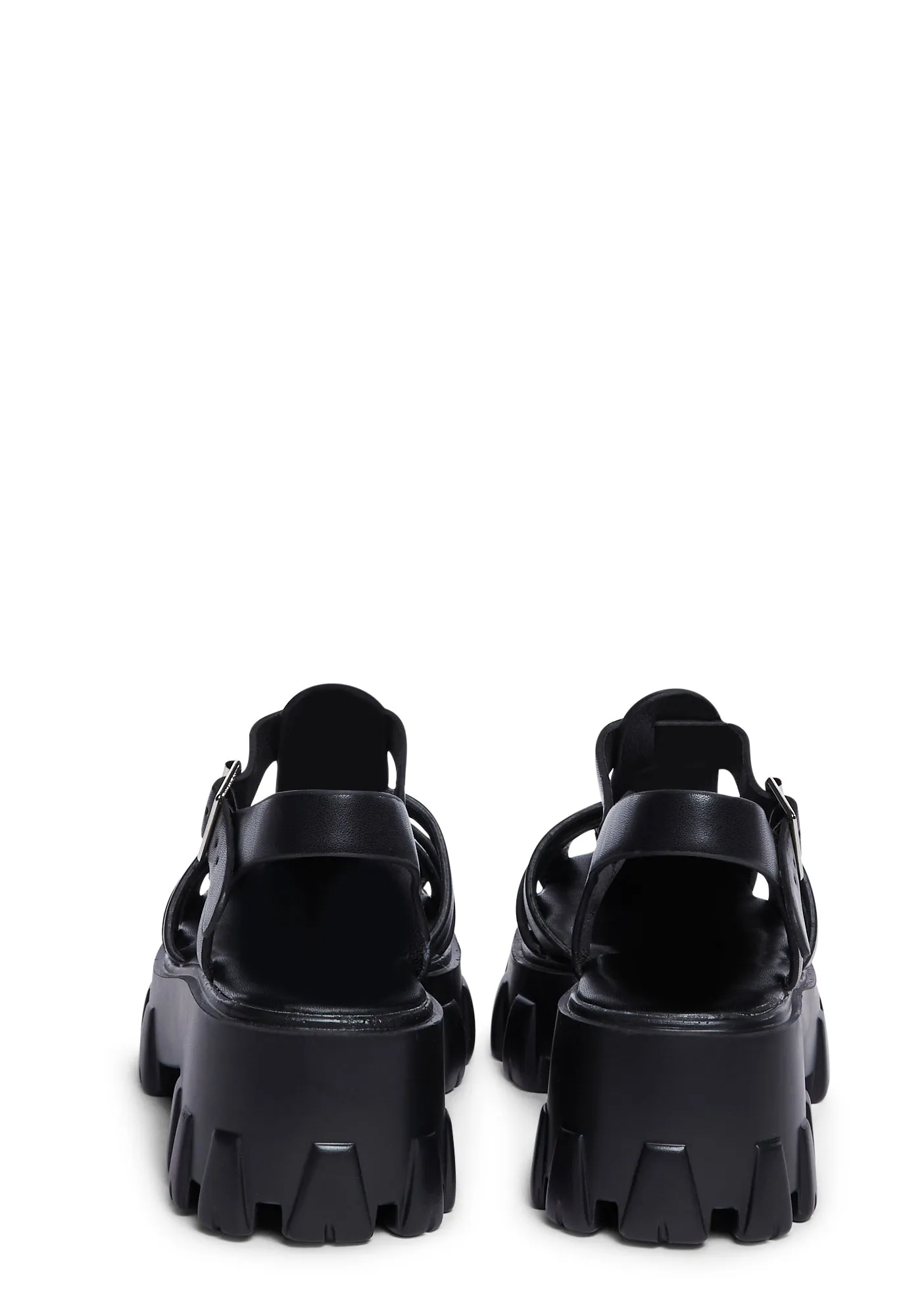 Coastal Comfort Platform Sandals - Black