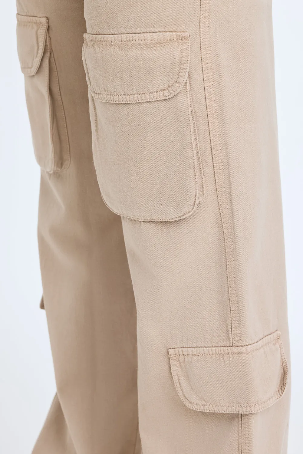 Coral Brown Utility Cargo Jeans