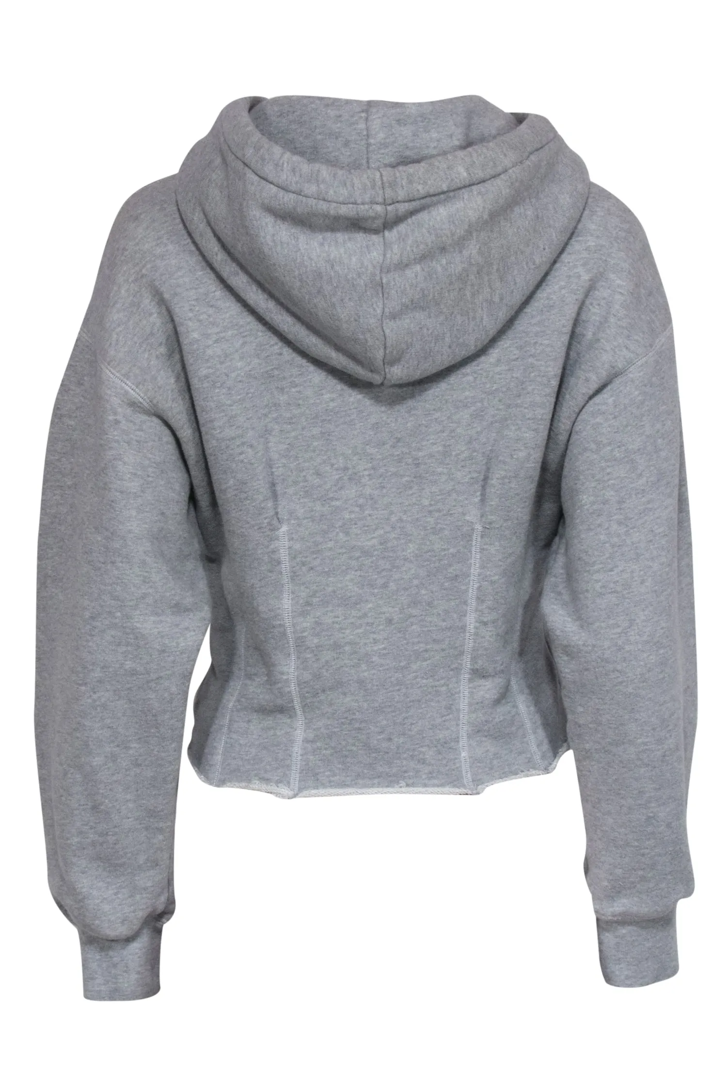 Current/Elliott - Light Grey Cropped Hoodie w/ Seam Detailing Sz 0