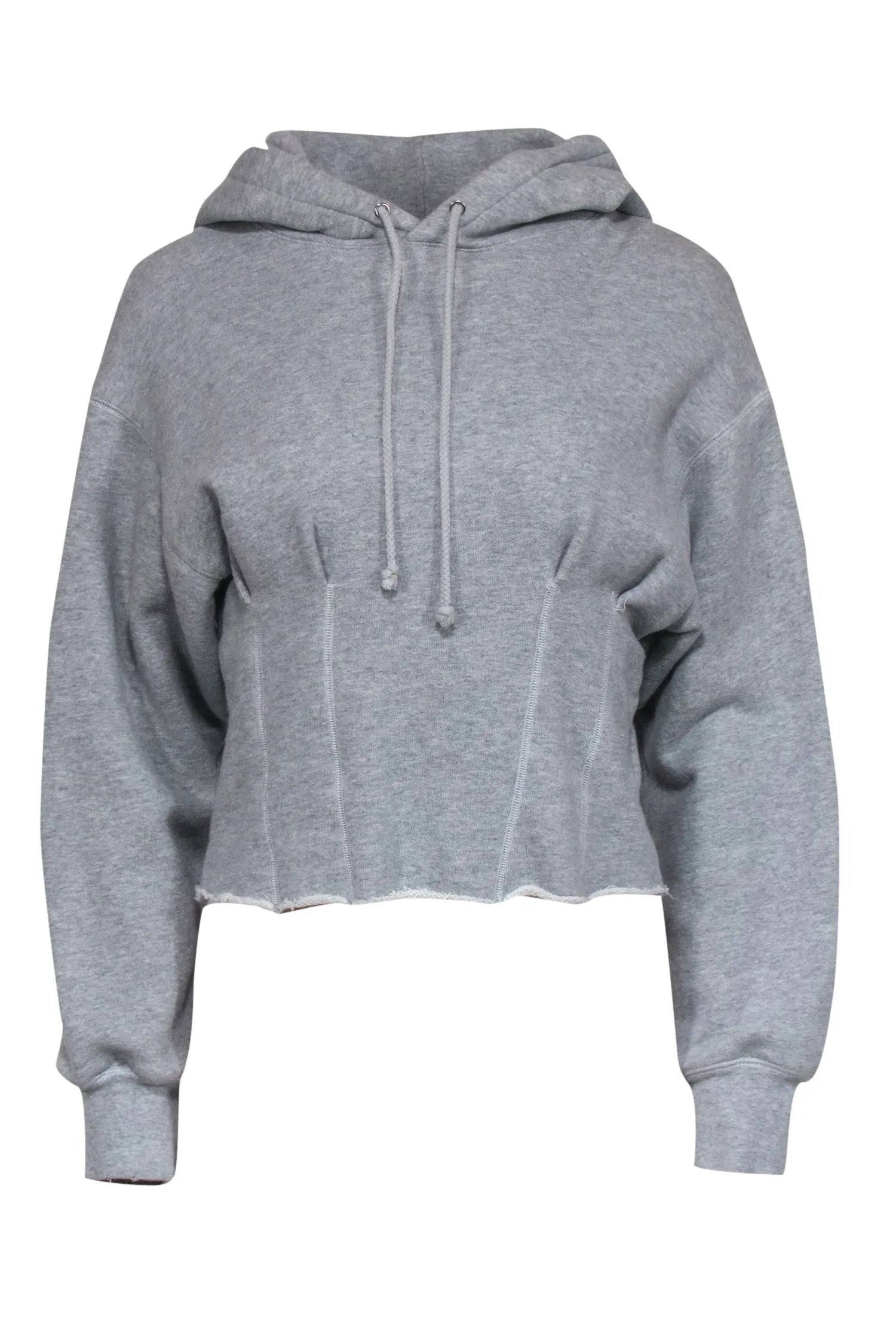 Current/Elliott - Light Grey Cropped Hoodie w/ Seam Detailing Sz 0