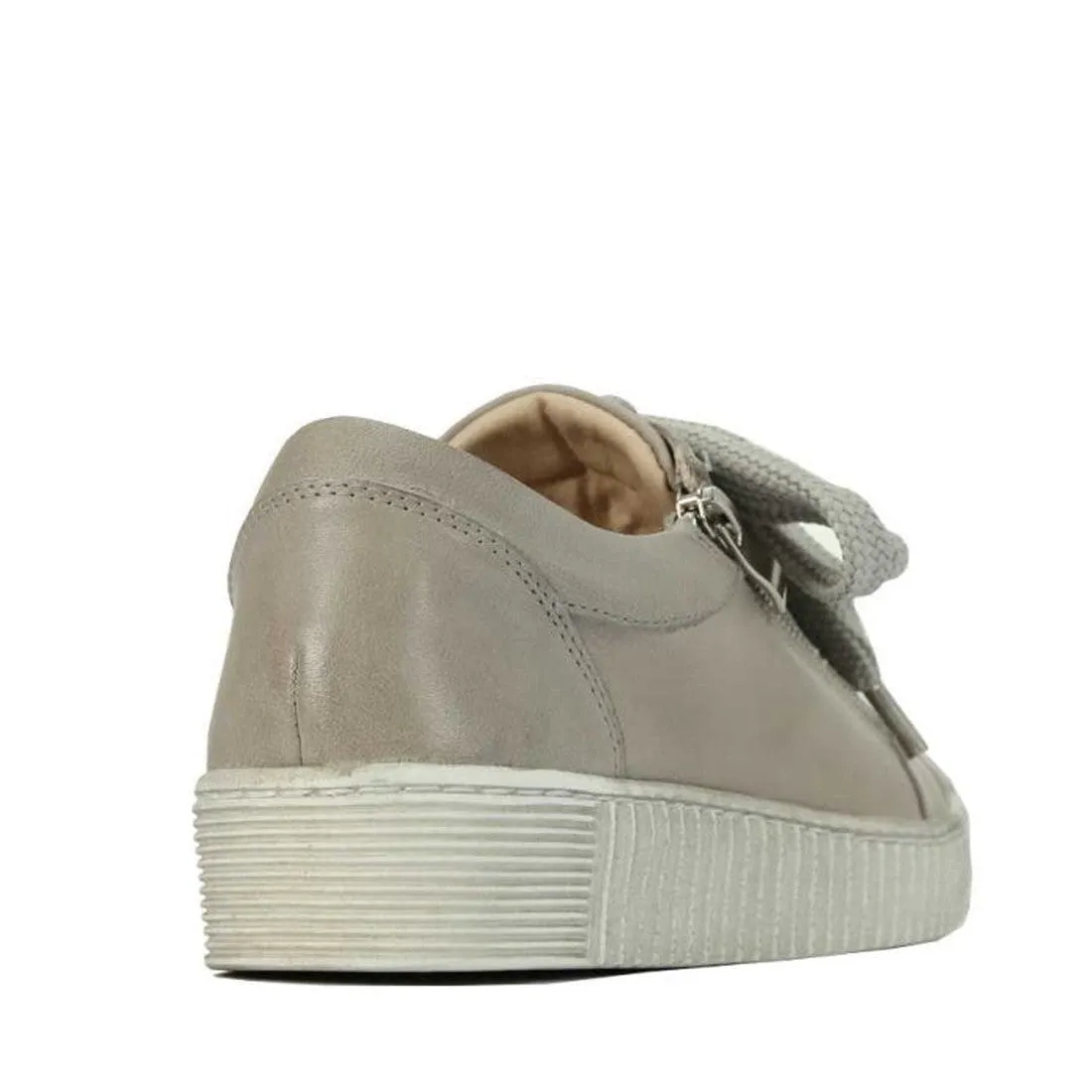 EOS  Jovi Leather Trainer Stone Lace Up with Zip