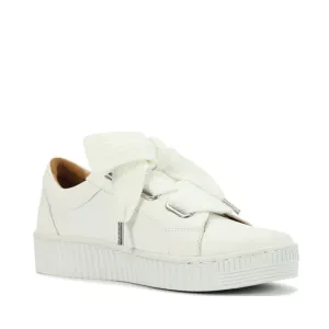 EOS Jovi Leather Trainer White Lace Up with Zip