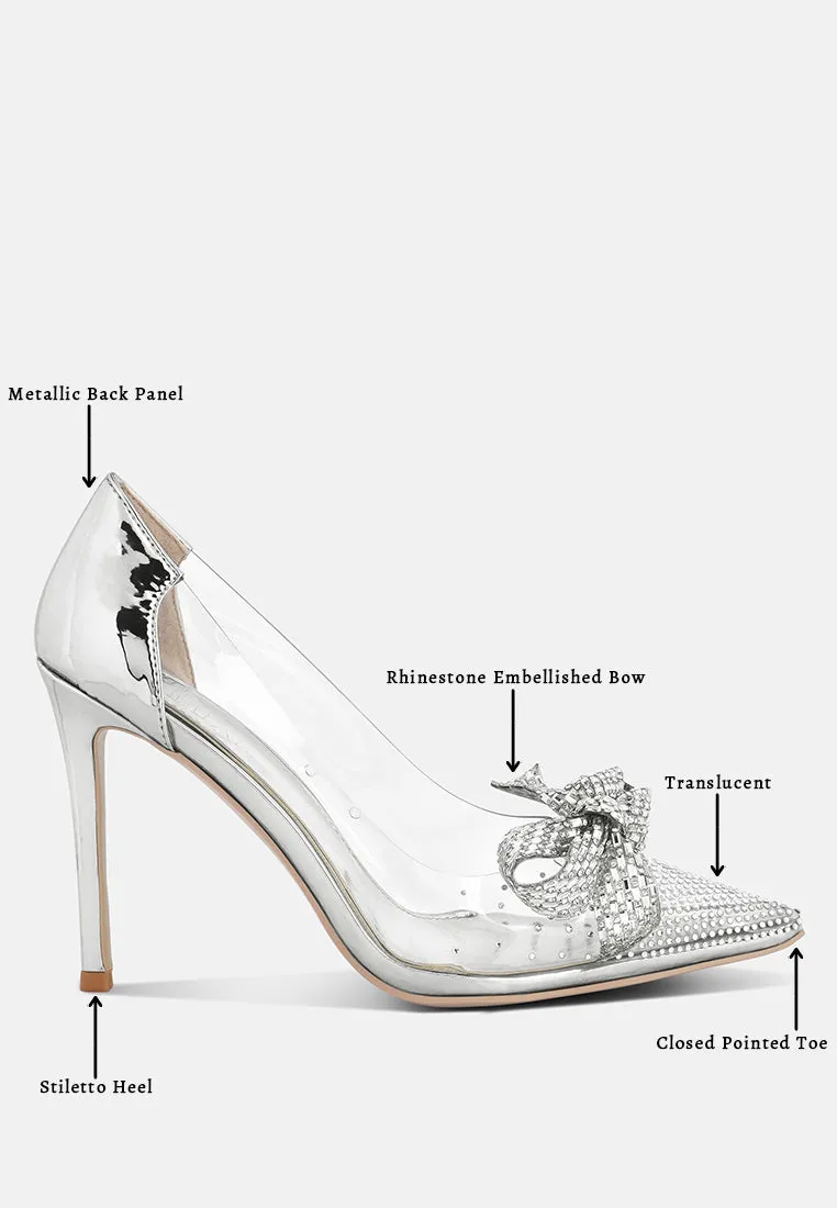 Erika Rhinestones Embellished Clear Pump Shoes