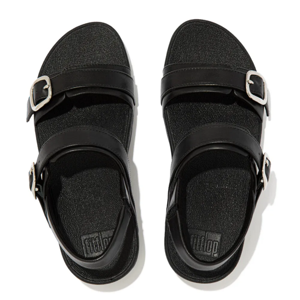 FitFlop Lulu Adjustable Leather Back-Strap Sandals Black