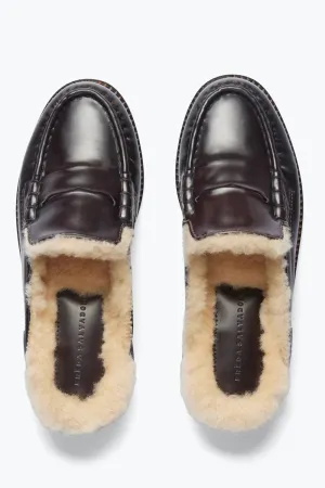 Frēda Salvador Temi Shearling Penny Loafer Mule