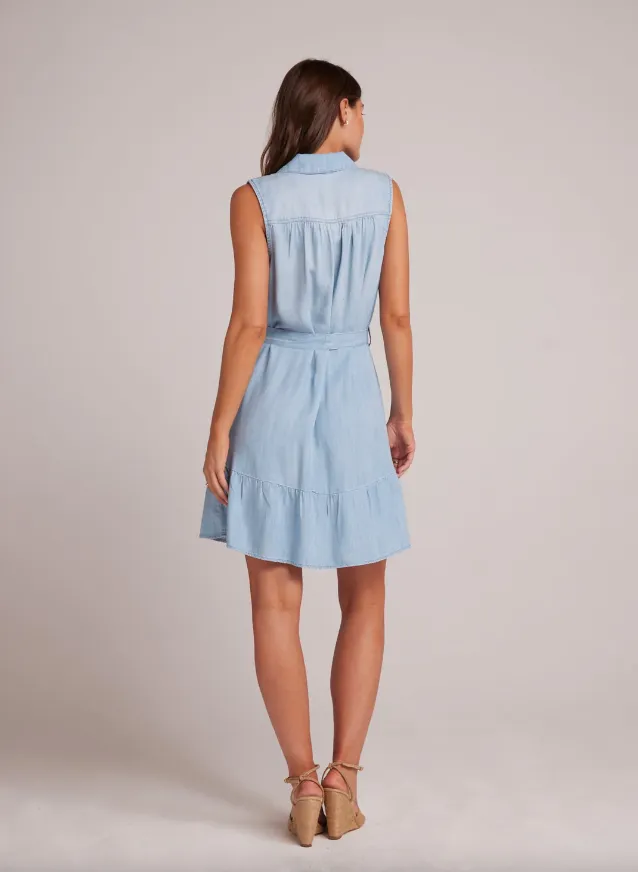 Gathered Ruffle Shirt Dress