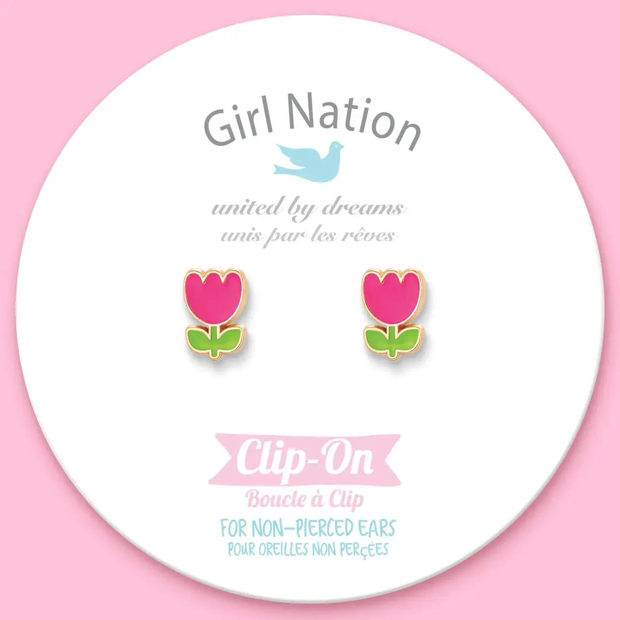 Girl Nation Clip-On Cutie Earrings - Tulip