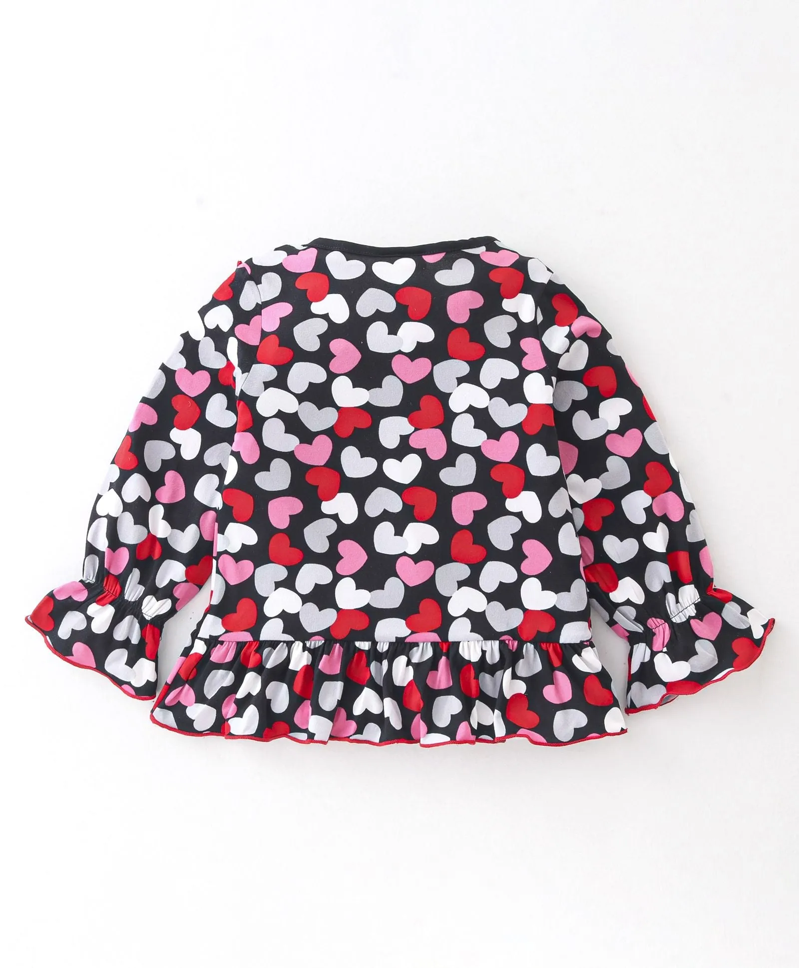 Hearts Front Frilled Top Leggings Set