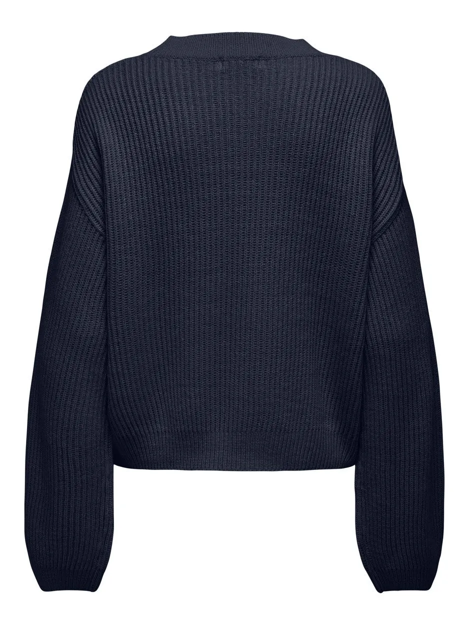 Jdylinn L/s Cable Pullover Knt - Navy