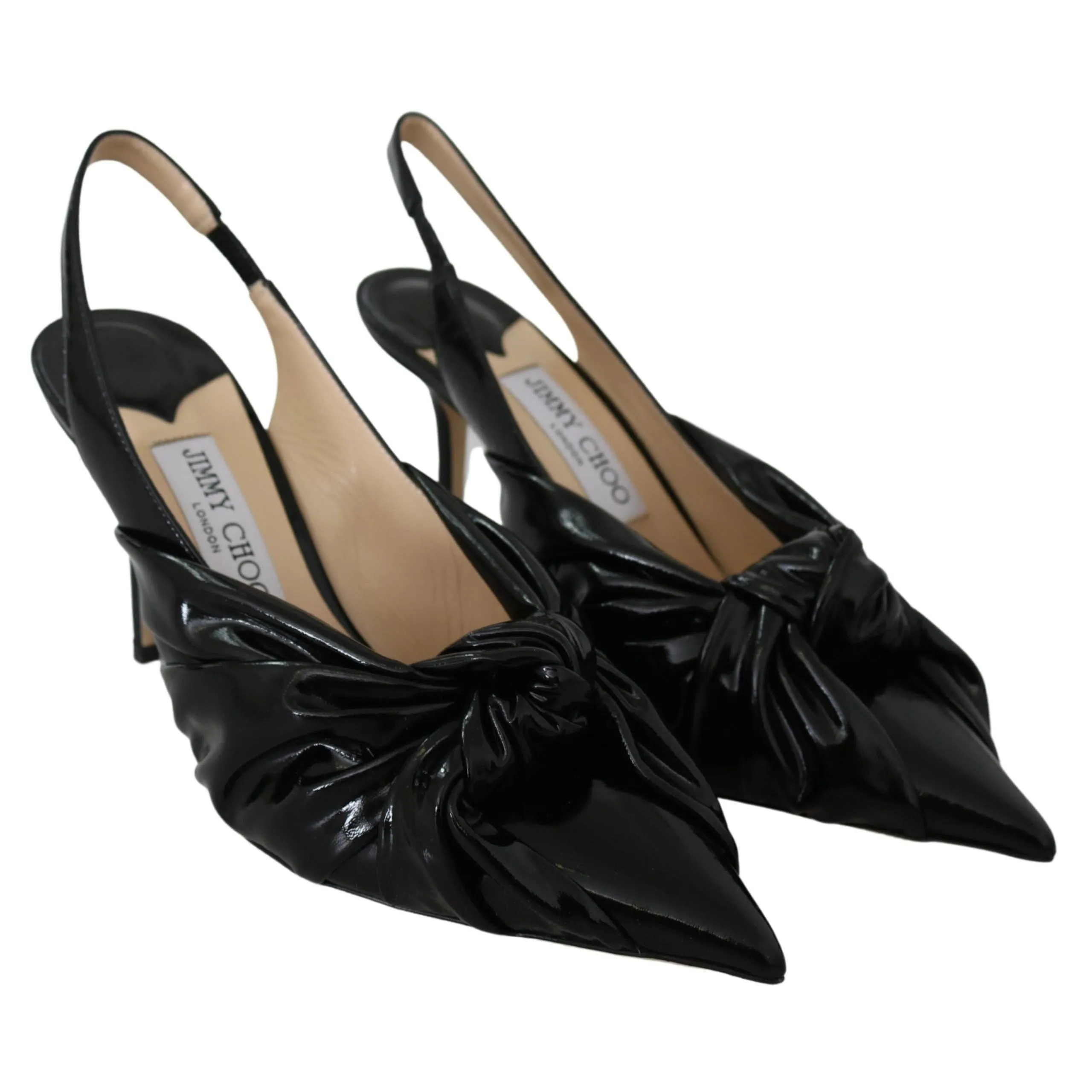 Jimmy Choo Elegant Black Leather Pointed Toe Pumps