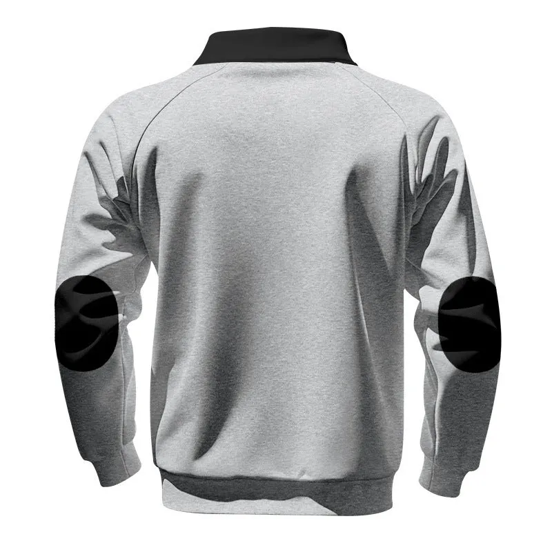 Men's Casual Colorblock Half Zip Stand Collar Long Sleeve Sweatshirt 24671075Y