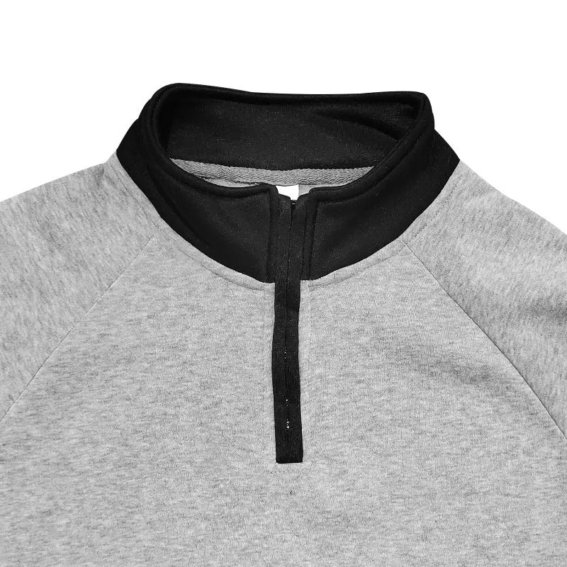 Men's Casual Colorblock Half Zip Stand Collar Long Sleeve Sweatshirt 24671075Y