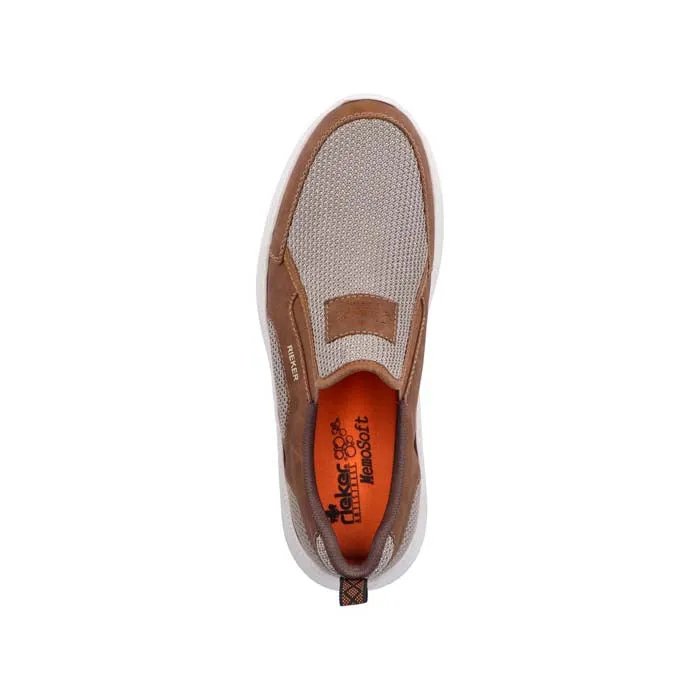 Mens Rieker Montenegro Slip On in Mandel/Stone