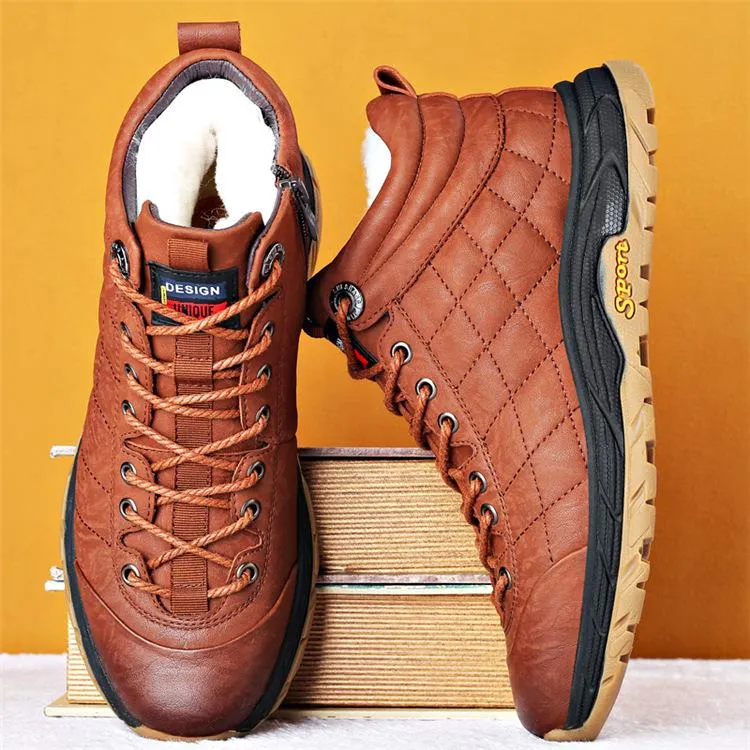 Men's Winter Snow Boots Waterproof Warm Insulated Non Slip Outdoorworke Trekking Ankle Bootie