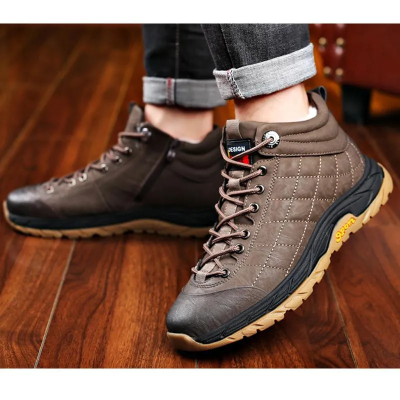 Men's Winter Snow Boots Waterproof Warm Insulated Non Slip Outdoorworke Trekking Ankle Bootie