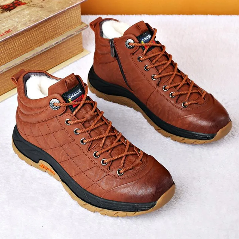 Men's Winter Snow Boots Waterproof Warm Insulated Non Slip Outdoorworke Trekking Ankle Bootie