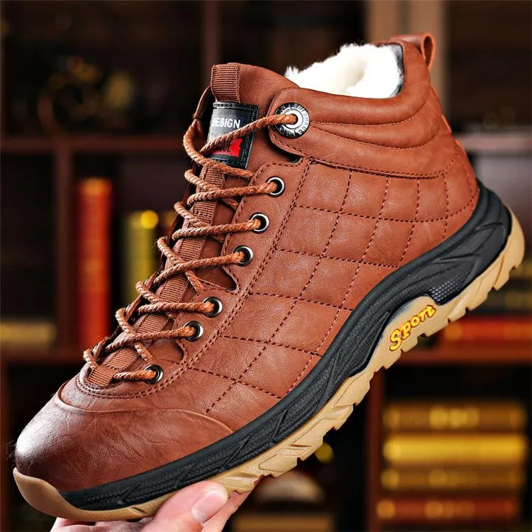 Men's Winter Snow Boots Waterproof Warm Insulated Non Slip Outdoorworke Trekking Ankle Bootie