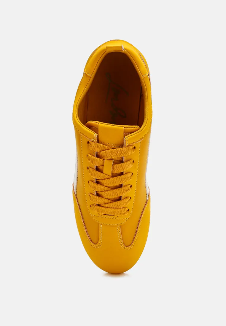 Montek Faux Leather Lace-Up Sneakers