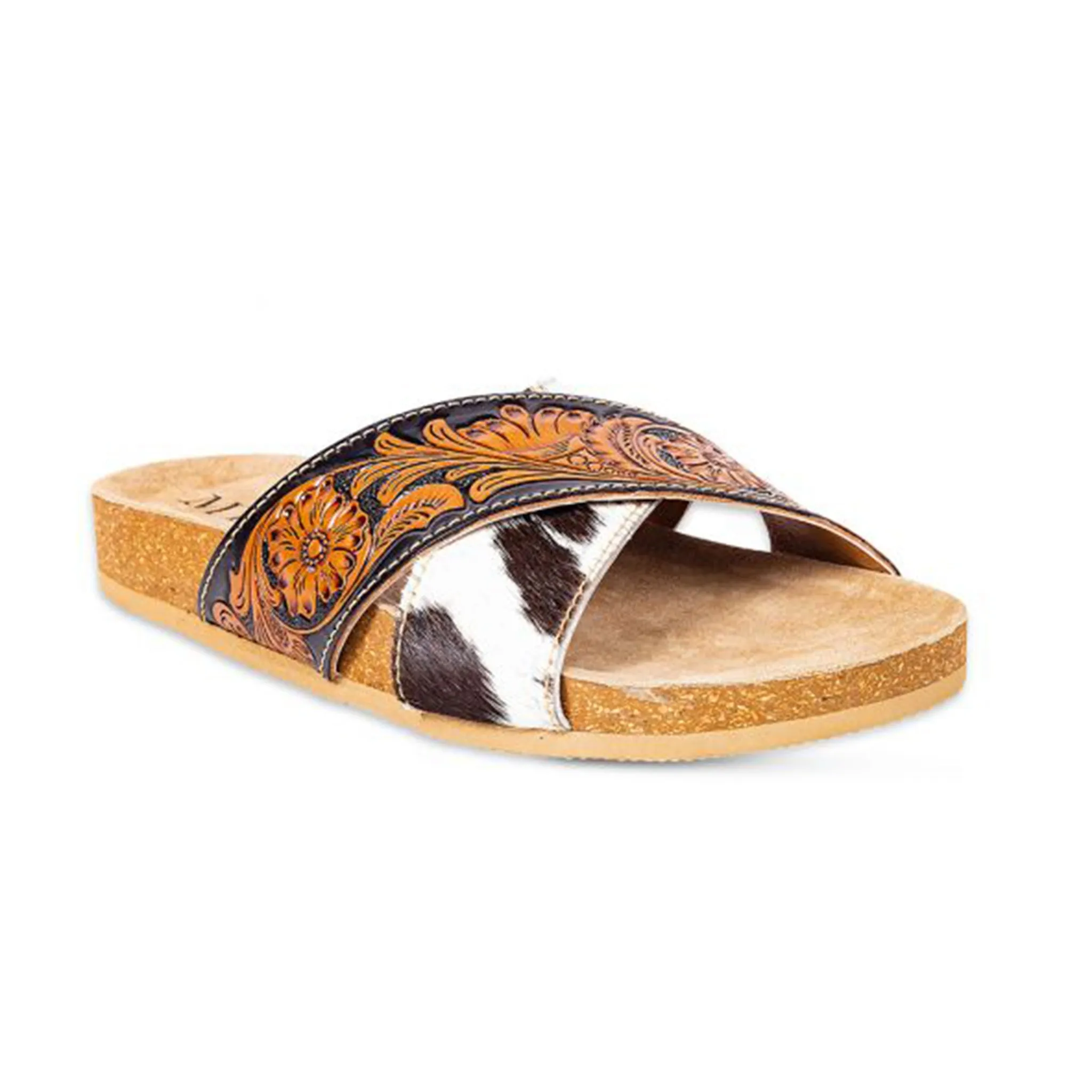 Myra Bags Women's Tooled Cowhide Strap Sandal