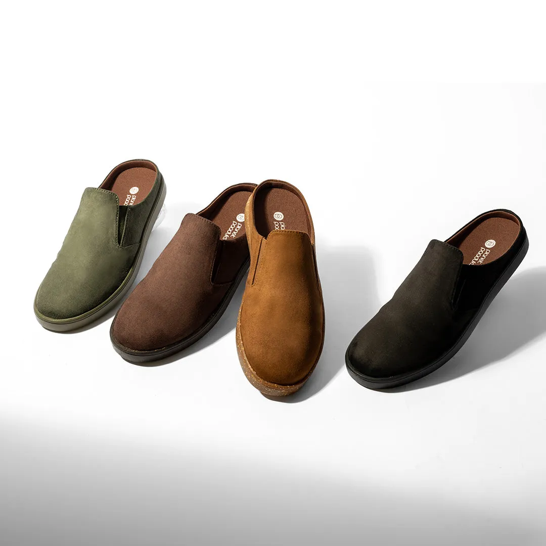 Nest Mules Vegan Suede Green Women Slip-ons