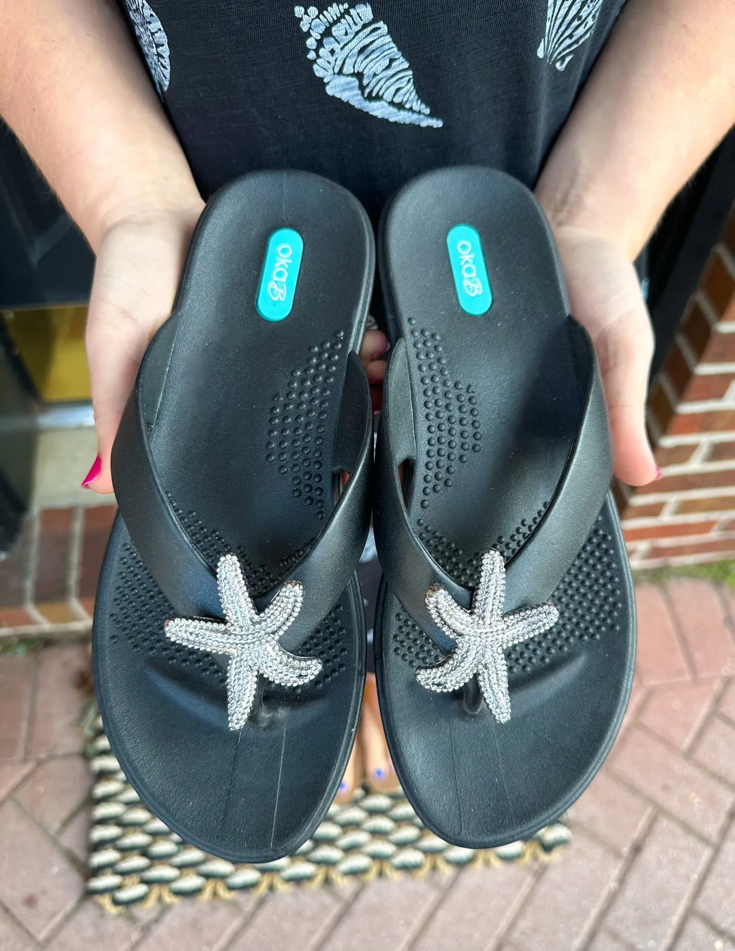 OkaB Black Starfish Sandals