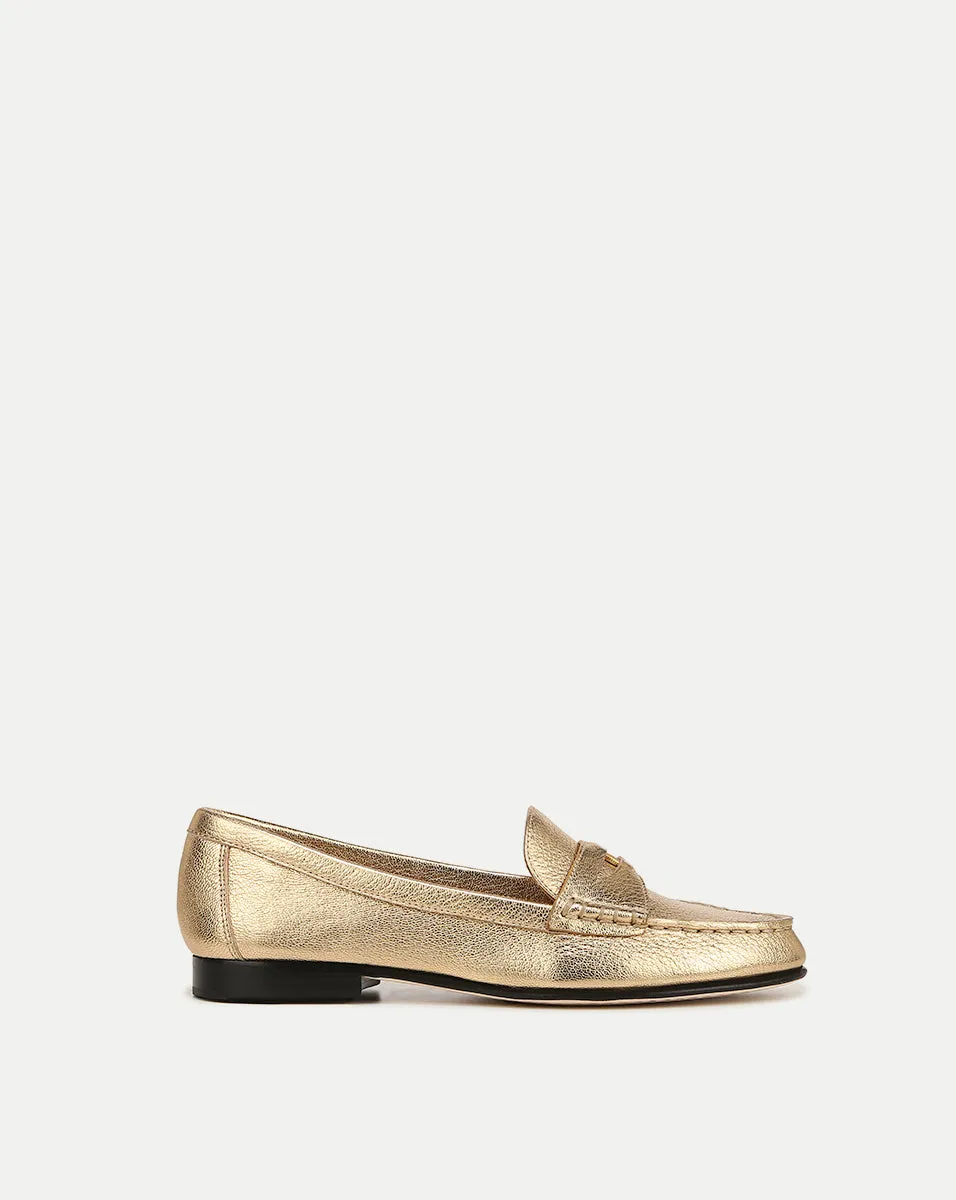 Penny Metallic Leather Loafer