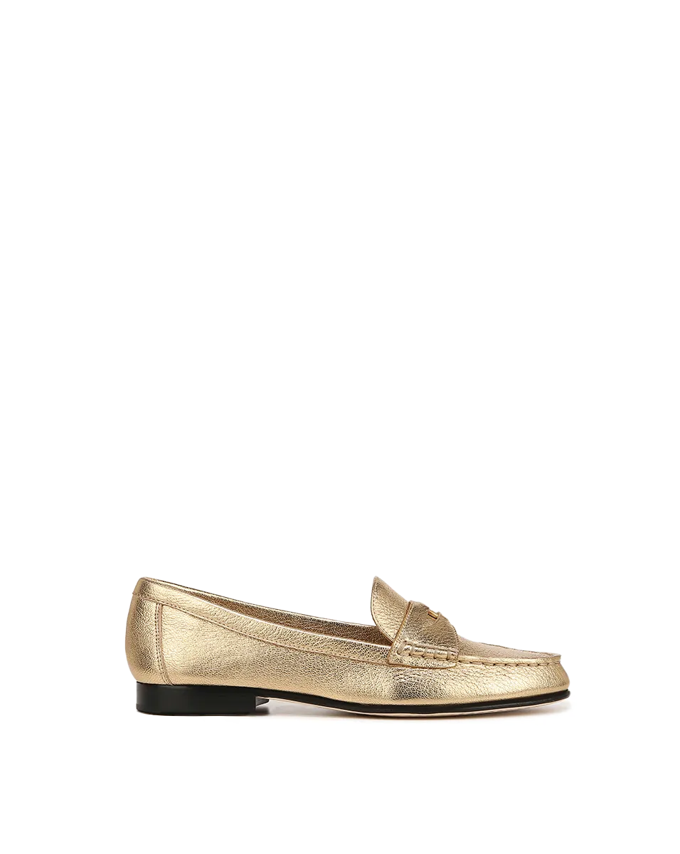 Penny Metallic Leather Loafer