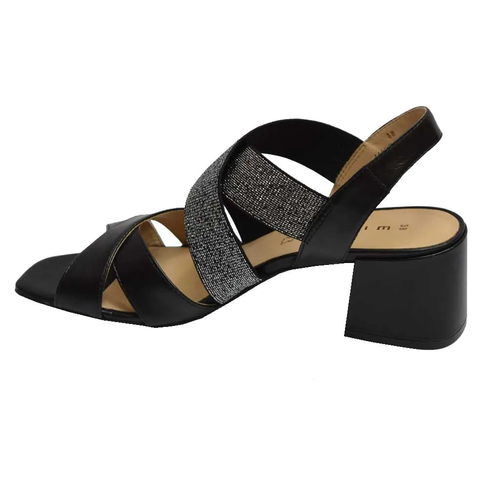 Pisa Elastic Dress Sandal Black