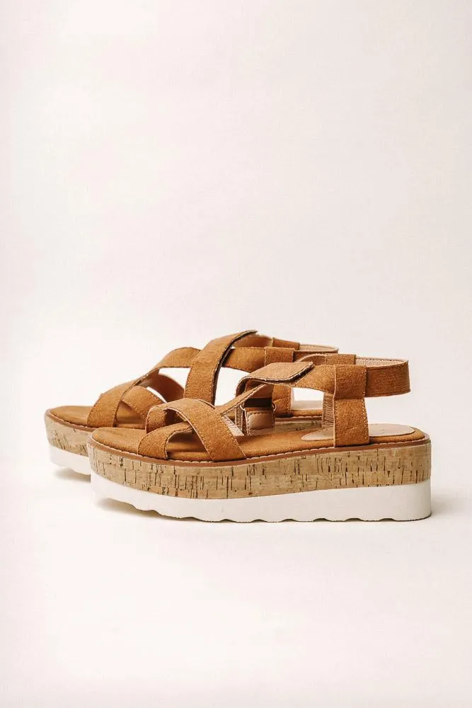 Sara Platform Sandals in Camel