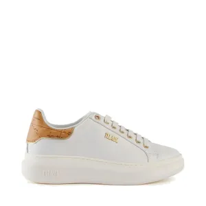 Scarpe Donna 1A Classe Alviero Martini Sneakers in Pelle Bianca con Inserto Geo Classic 0856