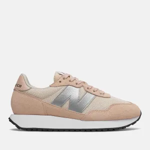 Scarpe Donna NEW BALANCE Sneakers 237 in Suede e Nylon colore Rose Water e Silver Metallic