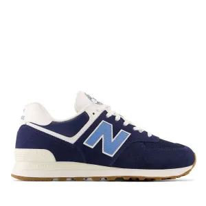 Scarpe Unisex NEW BALANCE Sneakers 574 in Pelle e Tessuto colore Dark Navy