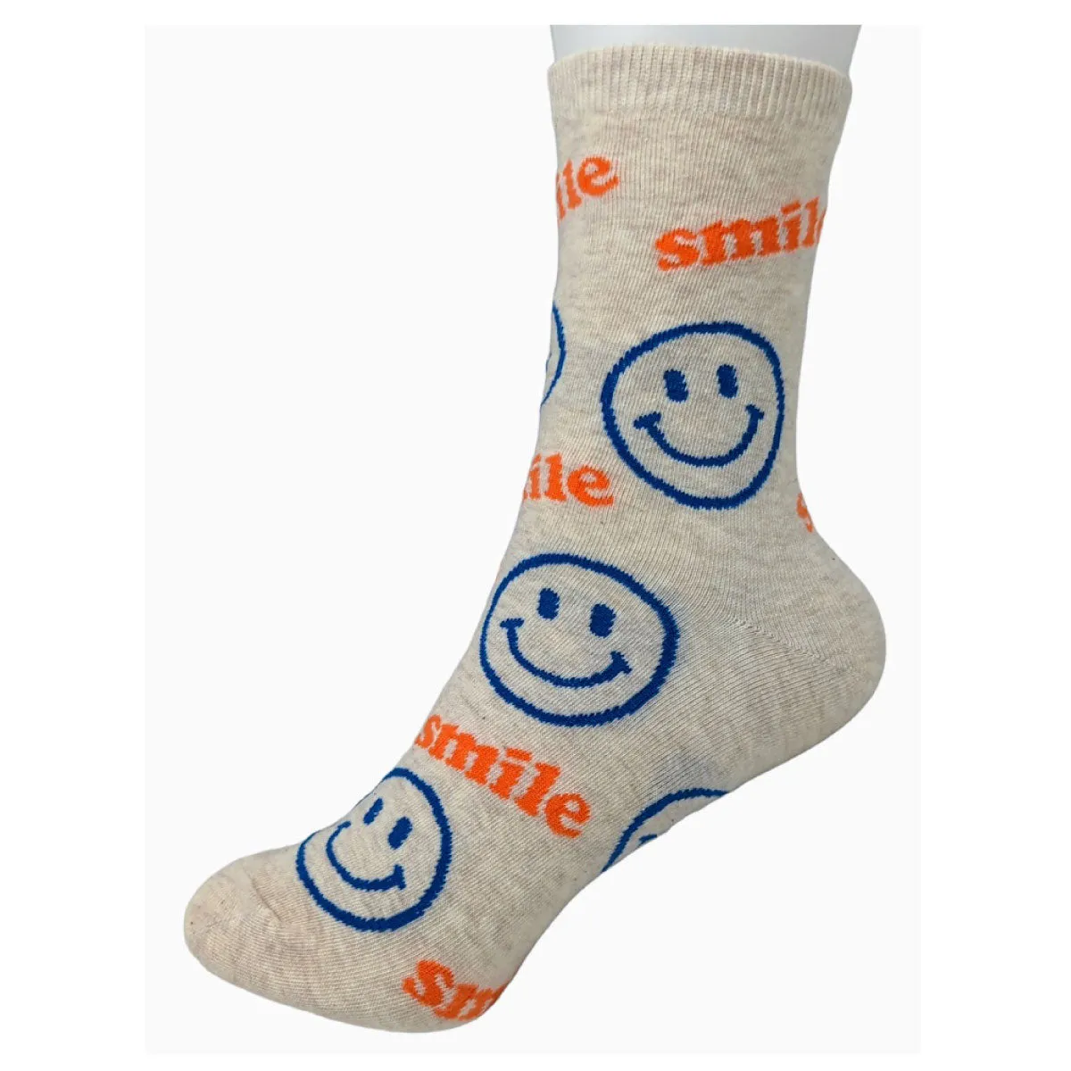 Smile Face Half Crew Socks